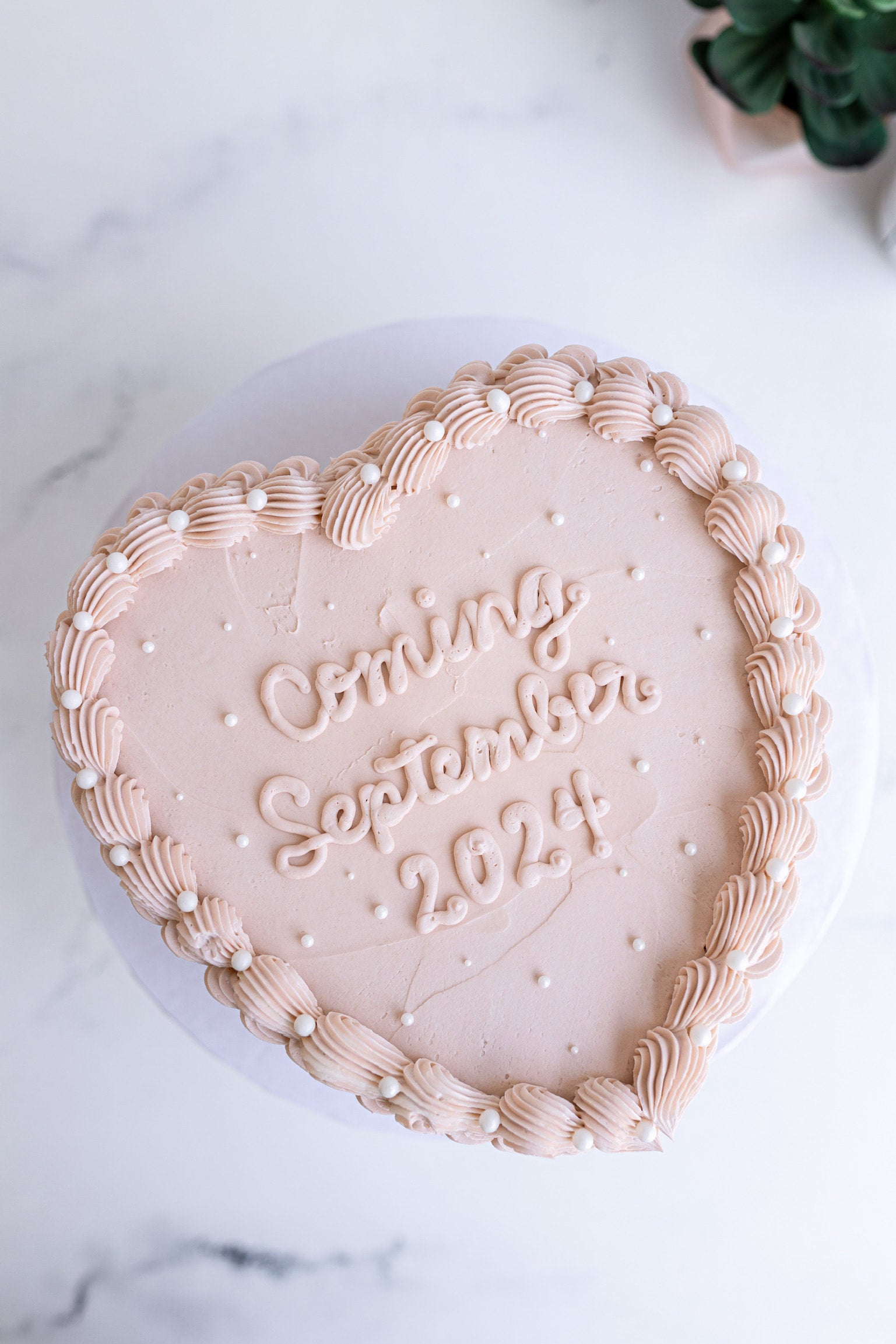 Baby Coming Pearls Heart Cake | Hapa Bakery