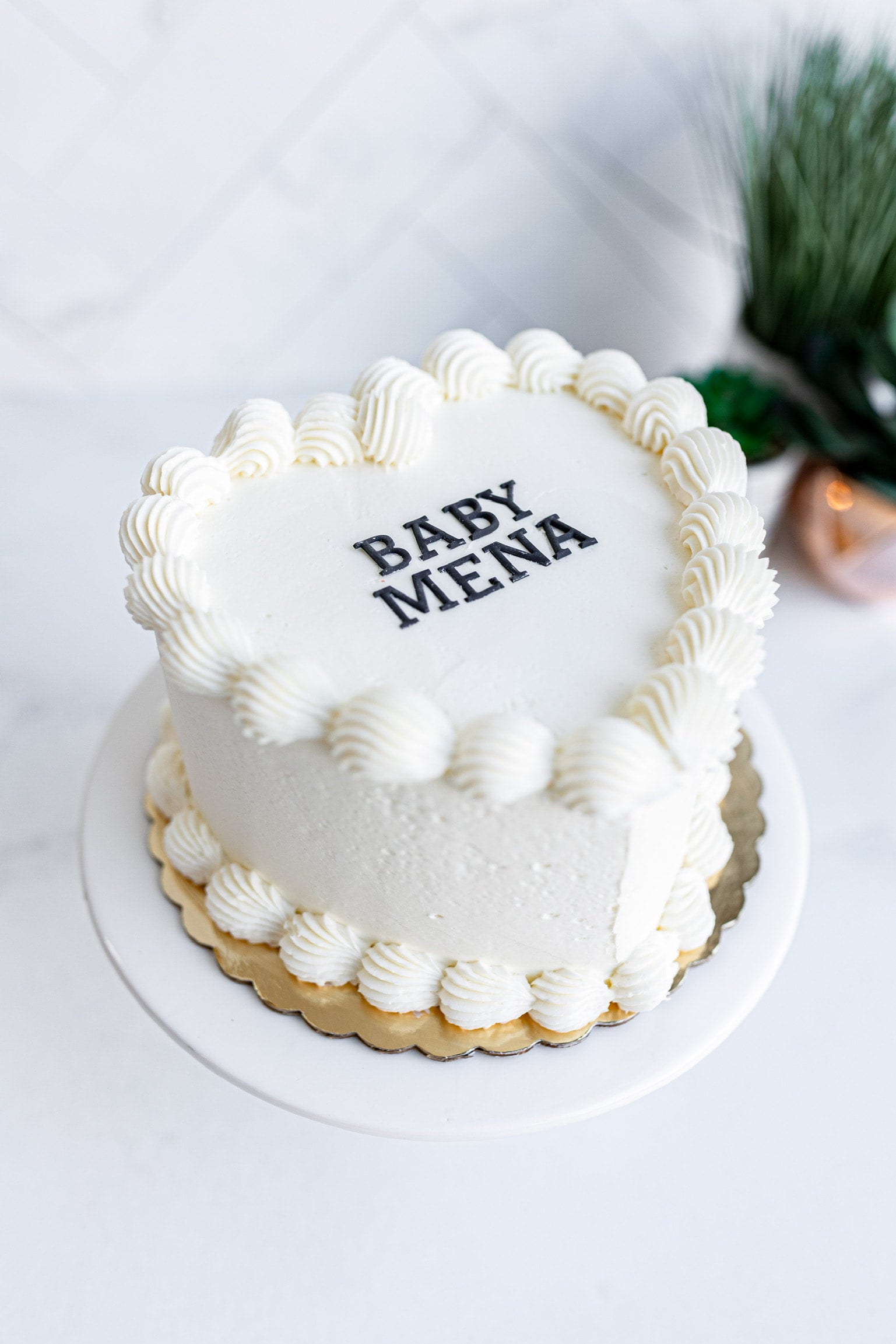 Black and White Gender Reveal Heart Cake | Hapa Bakery