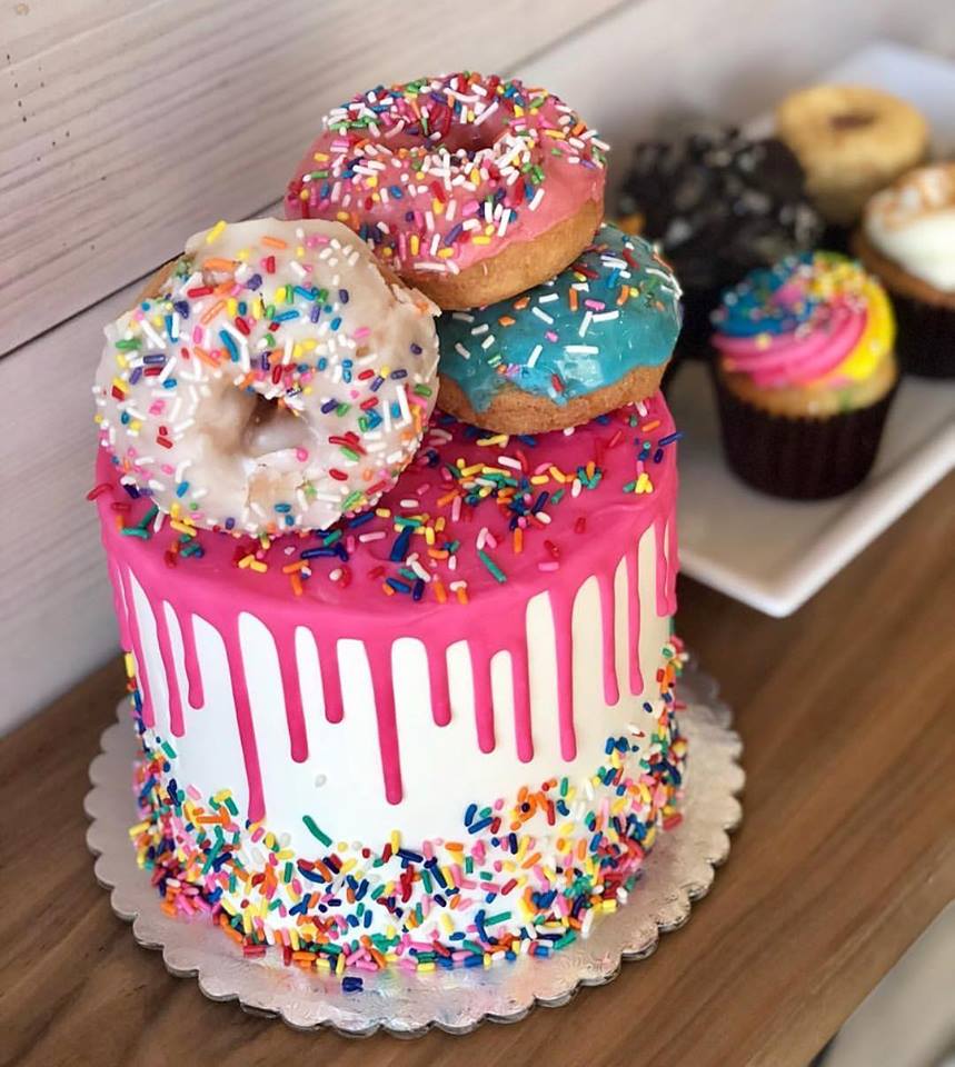 Donut Drip Cake - Hapa Cupcakes & Bakery - Orange County, CA | Hapa Bakery